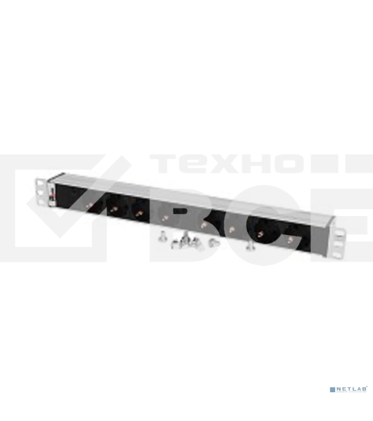 Блок розеток Rem-32 с инд., 8 Schuko, 32A, алюм., 19