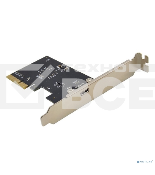 Контроллер ORIENT AM-U3242PE-C, PCI-Ex4 v3.0, USB 3.2 Gen2x2 (SuperSpeed USB 20Gbps), скорость до 20 Гбит/с, 1-port Type-C, ASM3242 chipset, Self powered, в комплекте LP планка крепления (31333)