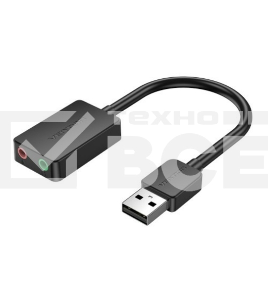 Внешняя звуковая карта Vention USB Черная, шт.
