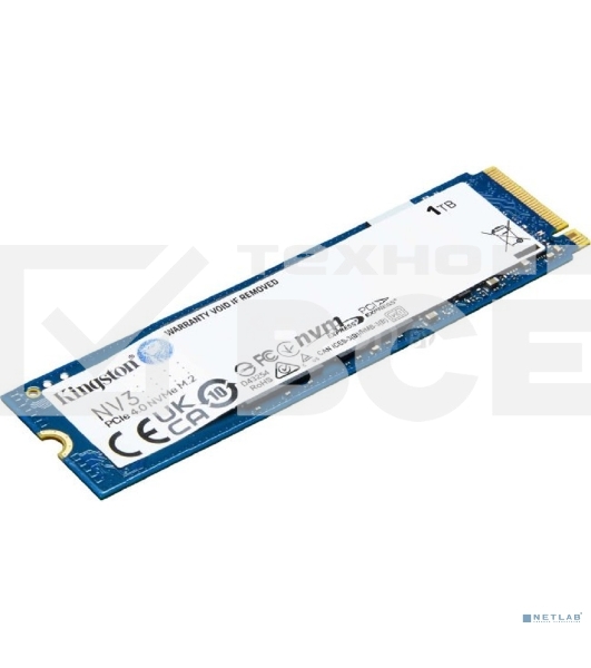 Накопитель SSD Kingston NV3, 1Tb, M.2 2280, NVMe, PCIe 4.0, R/W 6000/4000