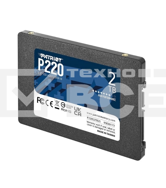 Накопитель SSD Patriot P220, 2TB, SATA III, 2.5