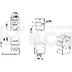 Модуль универсальный Hyperline KJ9, keystone, 1хRJ45, 90°, кат. 6, неэкр., 1 шт, цвет: чёрный, фото 1