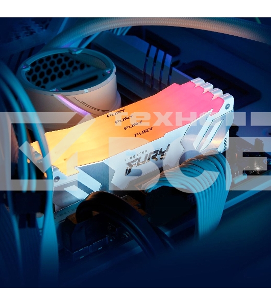 Оперативная память Kingston Fury Renegade, DDR5, 16GB (1x16GB), 7600MHz, CL38, DIMM, радиатор, RGB, белый