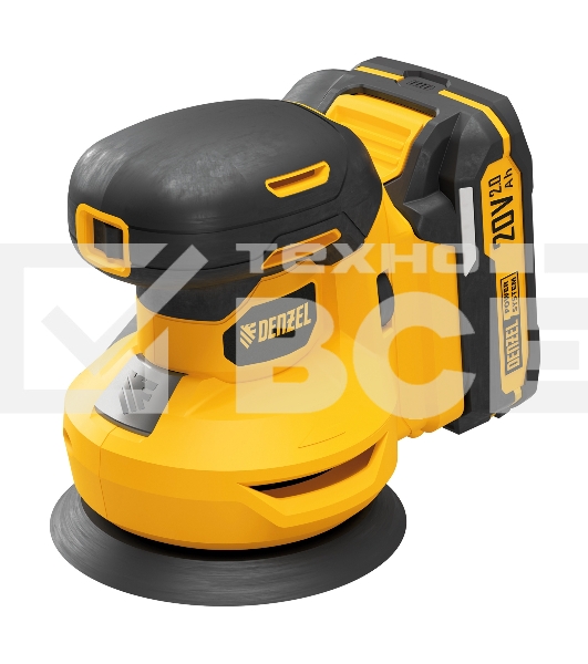 Машина шлифовальная эксцентриковая аккумуляторная CROSH-20-125, Li-Ion, 20 В Denzel
