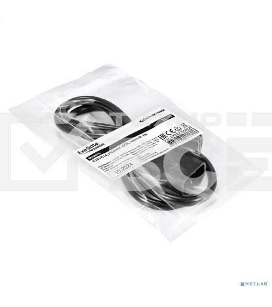 Кабель питания ExeGate Special EC-1S (C13->C14, 3*0.5мм2, CCA, черный, 1м)