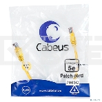 Патч-корд Cabeus, Cat.5e, неэкр., U/UTP, RJ45/RJ45, PVC, AWG24, 0.3м, желтый, фото3
