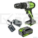 Дрель-шуруповерт ударная аккумуляторная Greenworks GD24DD60 24V, бесщеточная, 30/60Нм,1х4Ач,ЗУ,кор 3704107CUB, фото3