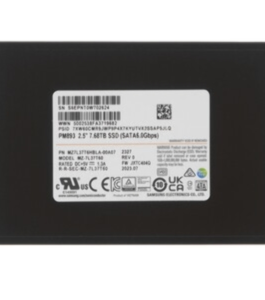 Накопитель SSD Samsung PM893, 7.68Tb, SATA III, 2.5', R/W 520/500