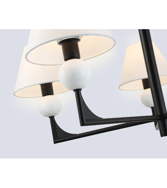 Люстра Ambrella light LH75153/5 BK/FR черный/белый матовый E14*5 max 40W D730*580