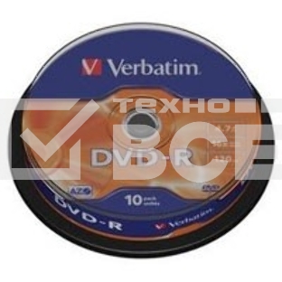 Диск DVD-R Verbatim 4.7Gb 16x bulk (10шт) (43729)