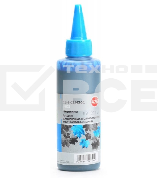 Чернила Cactus CS-I-CLI426C голубой (100мл) Canon PIXMA MG5140/5240/6140/8140; MX884