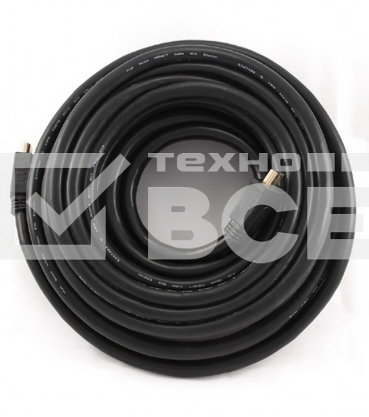 Кабель Cablexpert HDMI CC-HDMI4-20M, 19M/19M, v2.0, медь, позол.разъемы, экран, 20м, черный, пакет