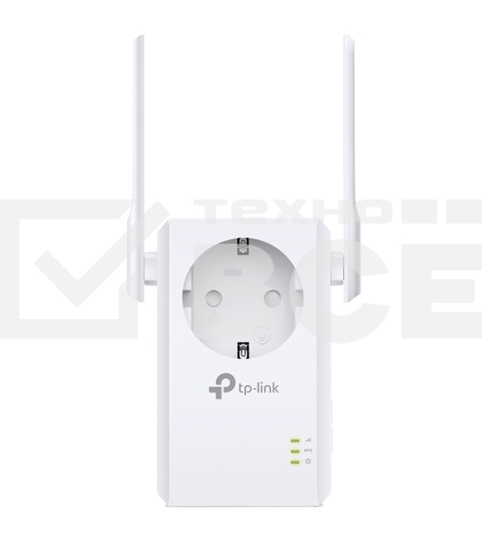 Сетевой адаптер TP-Link SOHO TL-WA860RE 300Mbps Wireless N Wall Plugged Range Extender with AC Passthrough, QCA(Atheros), 2T2R, 2.4GHz, 802.11b/g/n, 1 10/100Mbps LAN port, Range Extender button, Range Extender mode, suppo поставляется без кабеля RJ-45