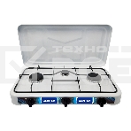Газовая плита Centek CT-1522  белый  Centek CT-1522 (белая), 3 конфорки, КРЫШКА, сменные форсунки баллон/магистраль, фото 1