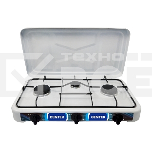 Газовая плита Centek CT-1522  белый  Centek CT-1522 (белая), 3 конфорки, КРЫШКА, сменные форсунки баллон/магистраль