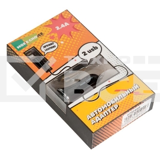 Автомобильная зарядка (от прикуривателя) 2USB 2.4A для Apple 8-pin More choice AC22i черный