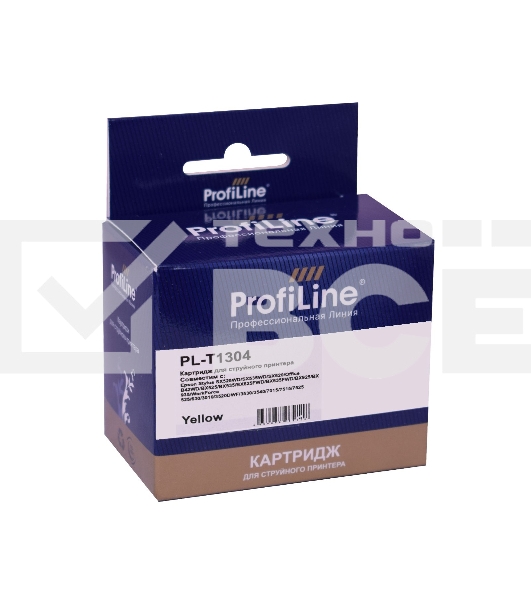 Струйный картридж PL-T1304 для принтеров Epson Stylus SX525WD/SX535WD/SX620/Office B42WD/BX525/BX535/BX625FWD/BX635FWD/BX925/BX935/WorkForce 525/630/3010/3520DWF/3530/3540/7015/7515/7525 с чернилами Yellow 10,1 мл ProfiLine