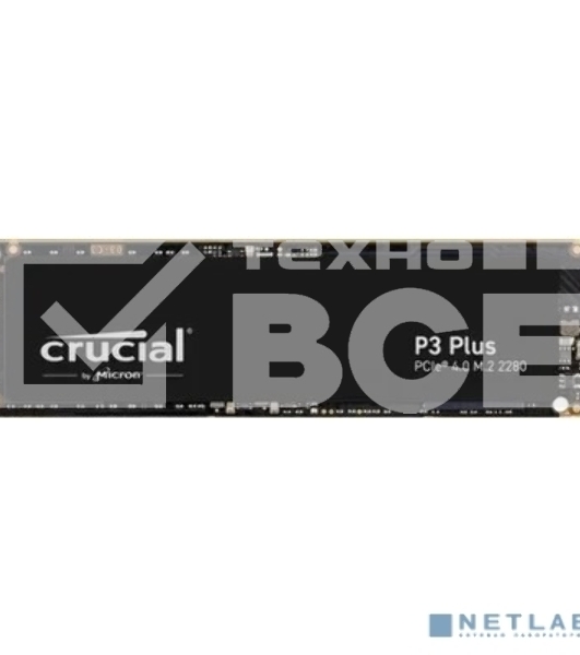 Накопитель SSD Crucial P3 Plus, 1Tb, M.2 2280, PCIe 4.0 x4, NVMe, R/W 3600/5000