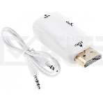 Переходник аудио-видео Premier 5-983AC HDMI (m)/VGA (f)/Jack 3.5 (f) белый, фото6