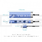 Сетевой адаптер Vention USB 3.0 M/Gigabit Ethernet RJ45+OTG хаб 3xUSB Синий - 0.15м., фото3