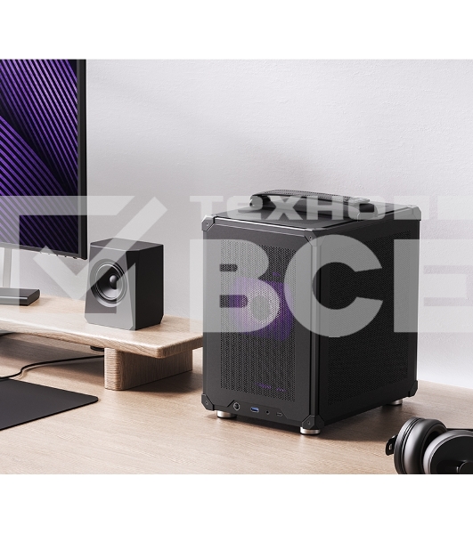 Компьютерный корпус JONSBO Computer Case C6Handle black hang-in version черный, Mini-Tower, материнская плата mATX, без БП, прозрачная боковая панель