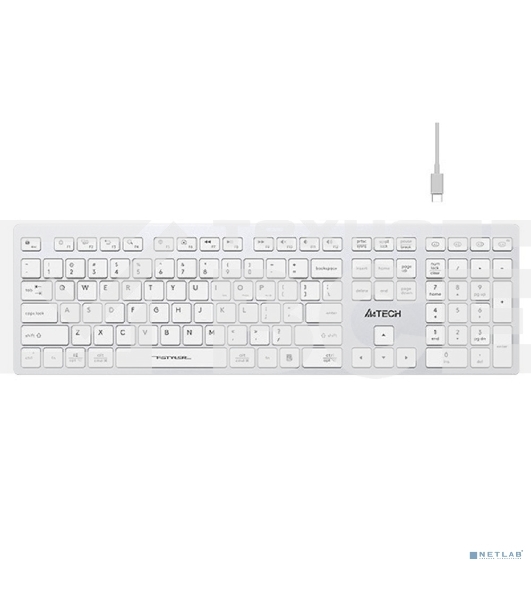 Клавиатура беспроводная A4Tech Fstyler FBX50C, USB, Bluetooth/Радиоканал, белый