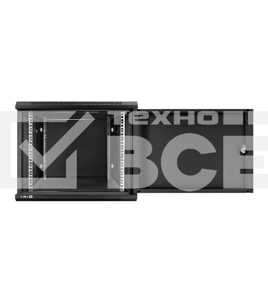 Шкаф телекоммуникационный 19' настенный 9U ExeGate EC-WM-9U.600.M.BLACK (19', 9U, 600x600x500мм (ШхГхВ), передняя дверь металл, съемные боковые панели, пыле- и влагозащита IP23, черный RAL 9004)