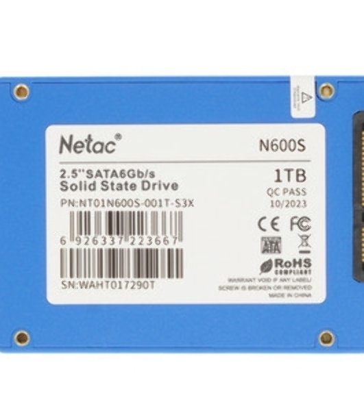 Накопитель SSD Netac N600S, 1Tb, SATA III, 2.5', R/W 560/520