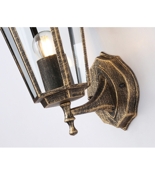 Уличный настенный светильник Ambrella light ST2012 GD/BK/CL золото/черный/прозрачный IP54 E27 max 40W 360*150*210