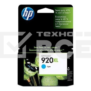 Картридж струйный HP 920XL CD972AE голубой для HP OJ 6000/6500