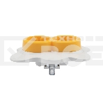 Розетка двойная KRANZ HAPPY Яичница скрытой установки, с заземлением и защитными шторками, желтая/белая, фото2