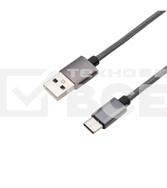 Кабель USB-Type-C/3A/nylon/grafit/1m/Rexant