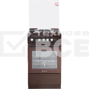 Плита газовая De Luxe 5040.32Г (КР) ЧР 014 коричневый, конфорок 4 шт, духовка 46 л, 50 см x 85 см x 50 см