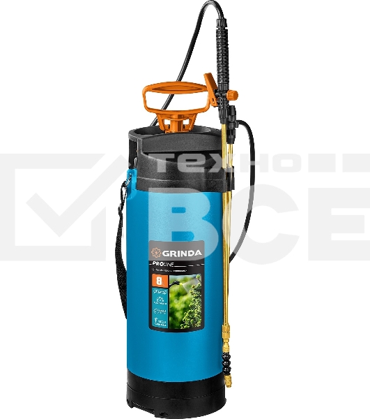 Опрыскиватель GRINDA PT-8 8 л, переносной, с широкой горловиной и упорами для ног