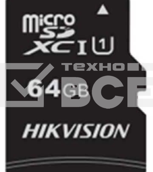 Флеш карта microSDHC 64GB Hikvision HS-TF-C1(STD)/64G/Adapter <HS-TF-C1(STD)/64G/Adapter> (с SD адаптером) R/W Speed 92/30MB/s, V30