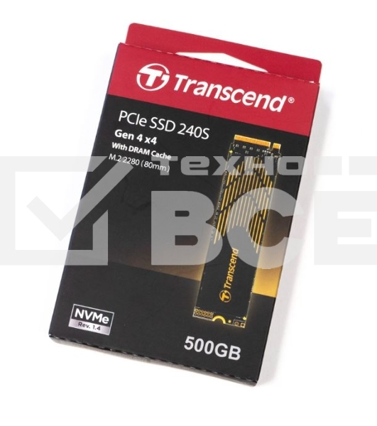 Накопитель SSD Transcend 240S, 500GB, M.2 2280, PCIe 4.0 x4, NVMe, R/W 3800/3200