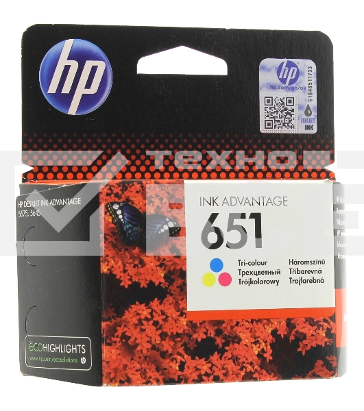 Картридж струйный HP 651 C2P11AE трехцветный для HP DJ IA5575e (300стр.)