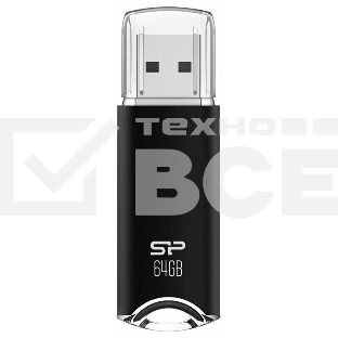 Флешь диск USB Flash 64Gb Silicon Power Helios H02, USB 2.0, Black