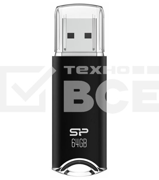 Флешь диск USB Flash 64Gb Silicon Power Helios H02, USB 2.0, Black