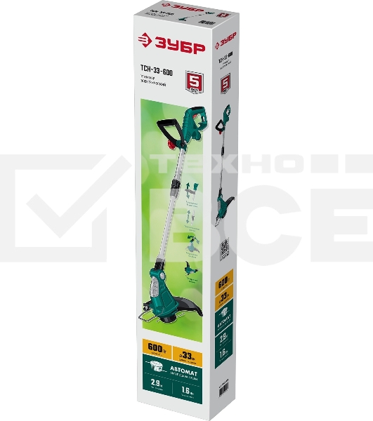 Триммер ЗУБР 600 Вт сетевой, ш/с 33 см