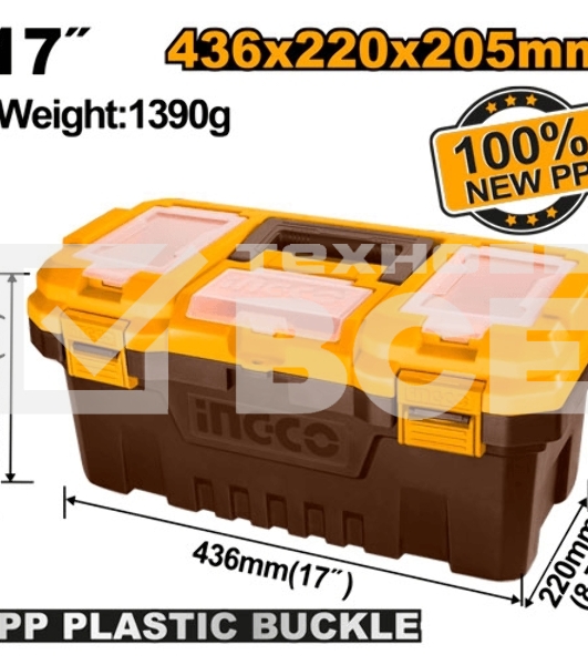 Инструментальный ящик Ingco PBX1701 Размер : 436мм220мм205мм,Материал: PP, вес: 1390g,Max нагр : 15Кг