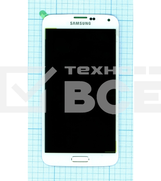 Дисплей для Samsung Galaxy S5 SM-G900H белый с кнопкой home