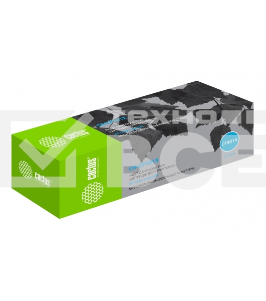 Картридж лазерный Cactus CS-CF401X голубой (2300 стр.) для HP CLJ M252/252N/252DN/252DW/M277n/M277DW