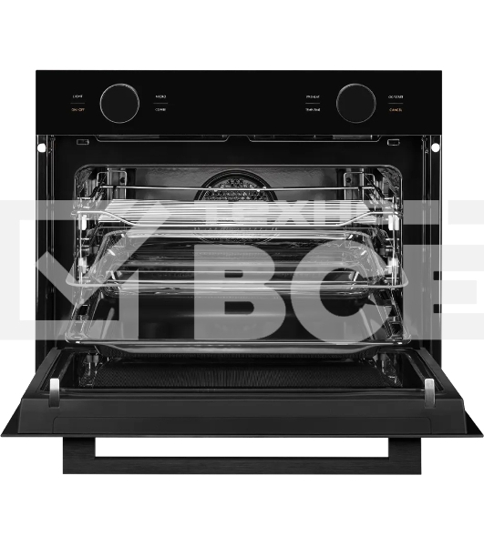 Встраиваемый духовой шкаф Kuppersberg KMW 612 Black с СВЧ, 45 см, 50л, 12 режимов, гидролизная очистка, черный