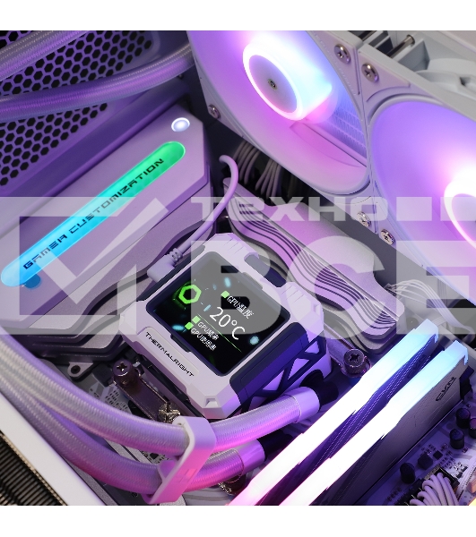 Система водяного охлаждения Thermalright Frozen Warframe 360 ARGb Soc-AM5/AM4/1200/1700/1851 белый 4-pin 29.8dB Al LCD Ret (F-WFRAME-360-WH-ARGb)