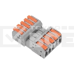 Клемма Rexant СМК 222-425R проходная разъемная 5 полюсов серый 0,2-2,5/4 мм² (блистер 3 шт/уп), фото 1