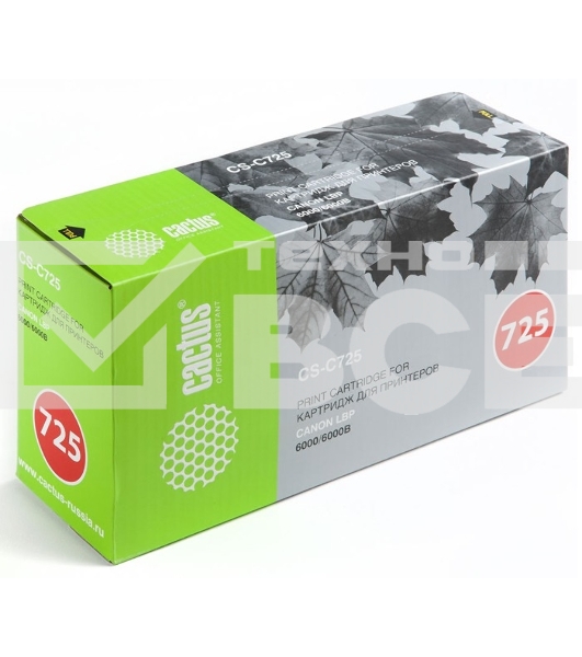 Картридж лазерный Cactus CS-C725S черный (1600 стр.) для Canon LBP 6000 i-Sensys 6000b i-Sensys