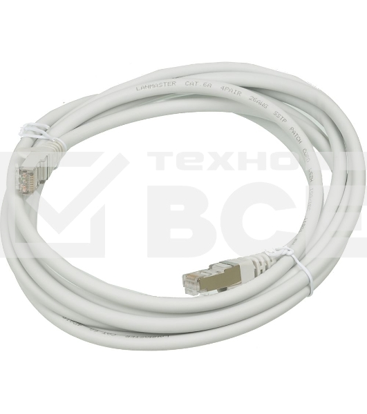 Кабель Патч-корд Lanmaster FTP LAN-PC45/S6A-3.0-GY вилка RJ-45-вилка RJ-45 кат.6А 3м серый LSZH (уп.:1шт)