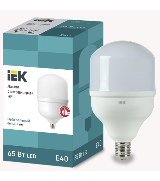 Лампа светодиодная HP 65Вт 230В 4000К E40 IEK LLE-HP-65-230-40-E40