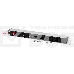 Блок розеток ЦМОRem-10 без шнура с выкл., 5 Schuko, 5 IEC 60320 C13, вход IEC 60320 C14, 10A, алюм., 19
